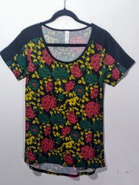 Lularoe Womens Floral Print High Low Hemline Top:Size XS